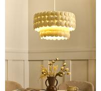 Beliani Natural Coconut Shell Chandelier Pendant Light Beige Boho Handcrafted Elegance, W41 X D41 X H105Cm