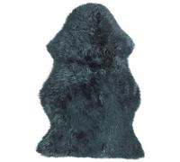 Beliani Natural Genuine Sheepskin Rug Fluffy Cover Soft Throw 65 x 110 cm Dark Green Uluru