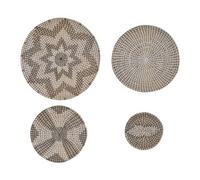 Beliani Natural Seagrass Wall Plates Set Of 4, Handmade Boho-Cottage Style