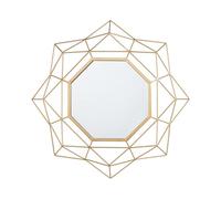 Beliani Octagonal Gold Wall Mirror 60Cm - Art Deco Hollywood Glam