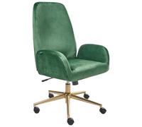 Beliani Office Chair CLARE Velvet Green, Green