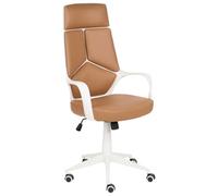 Beliani Office Chair Delight Faux Leather Dark Beige