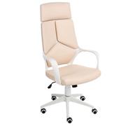 Beliani Office Chair Delight Ii Faux Leather Light Beige