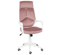 Beliani Office Chair Delight Velvet Pastel Pink