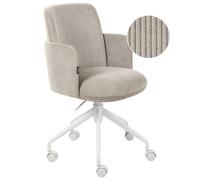 Beliani Office Chair DRYDEN Corduroy Taupe, Brown
