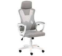 Beliani Office Chair Ignis Faux Leather Light Grey