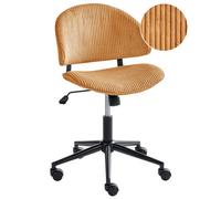 Beliani Office Chair Kiana Corduroy Orange