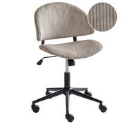 Beliani Office Chair Kiana Corduroy Taupe
