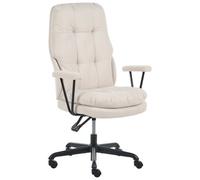 Beliani Office Chair Melocush Fabric Off-White