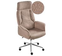 Beliani Office Chair Pilot Boucle Brown