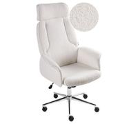 Beliani Office Chair Pilot Boucle Off-White