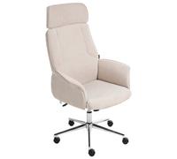 Beliani Office Chair Pilot Velvet Light Beige