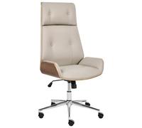 Beliani Office Chair Pliora Faux Leather Taupe