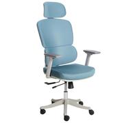 Beliani Office Chair Swivel Viscount Fabric Blue, Blue