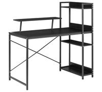 Beliani Office Desk With Memo Board Biloxy 120 Cm 64 Cm With Shelves Black