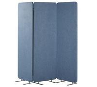 Beliani Acoustic 3 Panel Room Divider STANDI Blue 184 cm 184 cm, Blue