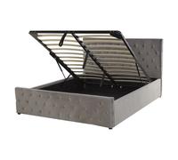 Ottoman Bed AMIENS Velvet Grey 140 x 200 cm (EU Double)
