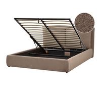 Beliani Ottoman Bed Bajonna Boucle Brown 160 X 200 Cm (Eu King Size)