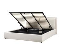 Beliani Ottoman Bed Bajonna Fabric Beige 180 X 200 Cm (Eu Super King)
