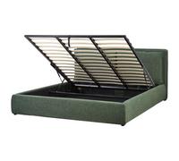 Beliani Ottoman Bed Bajonna Fabric Dark Green 180 X 200 Cm (Eu Super King)