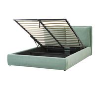 Beliani Ottoman Bed Bajonna Velvet Mint Green 160 X 200 Cm (Eu King Size)