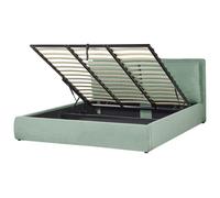 Beliani Ottoman Bed Bajonna Velvet Mint Green 180 X 200 Cm (Eu Super King)