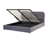 Ottoman Bed BATILLY Velvet Grey 160 x 200 cm (EU King Size)