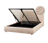 Beliani Ottoman Bed Blagnac Boucle Beige 140 X 200 Cm (Eu Double)