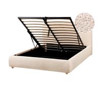 Beliani Ottoman Bed Blagnac Boucle Light Beige 140 X 200 Cm (Eu Double)