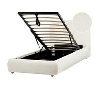Beliani Ottoman Bed Blagnac Boucle Off-White 90 X 200 Cm (Eu Single)