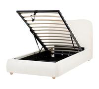 Ottoman Bed BLAGNAC Fabric Off-White 90 x 200 cm (EU Single)