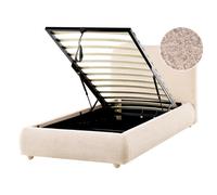 Beliani Ottoman Bed Boucle Blagnac 90 X 200 Cm (Eu Single) Light Beige