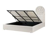 Beliani Ottoman Bed Boucle Lorient 180 X 200 Cm (Eu Super King) Off-White