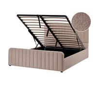 Beliani Ottoman Bed Boucle Lunan 140 X 200 Cm (Eu Double) Taupe