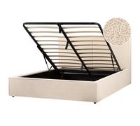Beliani Ottoman Bed Boucle Moissac 160 X 200 Cm (Eu King Size) Beige