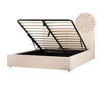 Beliani Ottoman Bed Boucle Moissac 180 X 200 Cm (Eu Super King) Beige
