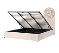 Beliani Ottoman Bed Boucle Nanterre 180 X 200 Cm (Eu Super King) Beige
