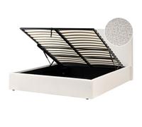 Beliani Ottoman Bed Boucle Vion 160 X 200 Cm (Eu King Size) Off-White