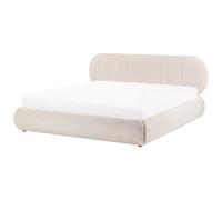Beliani Ottoman Bed Campan Fabric Light Beige 180 X 200 Cm (Eu Super King)