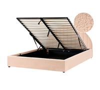 Ottoman Bed CHADENET Boucle Peach Pink 160 x 200 cm (EU King Size)