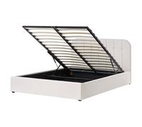 Ottoman Bed CHALLANS Fabric Off-White 160 x 200 cm (EU King Size)