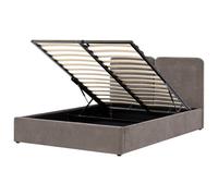 Beliani Ottoman Bed Chenille Arbois 160 X 200 Cm (Eu King Size) Taupe