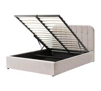 Beliani Ottoman Bed Chenille Challans 140 X 200 Cm (Eu Double) Beige