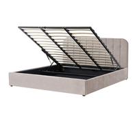 Ottoman Bed Chenille CHALLANS 180 x 200 cm (EU Super King) Taupe