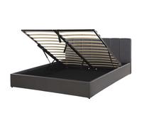 Ottoman Bed DREUX Faux Leather Dark Grey 160 x 200 cm (EU King Size)