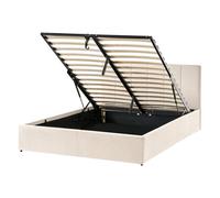 Beliani Ottoman Bed Dreux Velvet Light Beige 140 X 200 Cm (Eu Double)