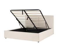 Beliani Ottoman Bed Fabric Moissac 160 X 200 Cm (Eu King Size) Beige