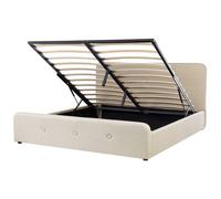 Ottoman Bed Faux Linen RENNES 180 x 200 cm (EU Super King) Beige