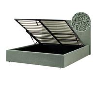 Beliani Ottoman Bed Lorient Boucle Green 160 X 200 Cm (Eu King Size)