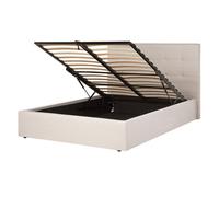 Beliani Ottoman Bed Lorient Fabric Beige 140 X 200 Cm (Eu Double)